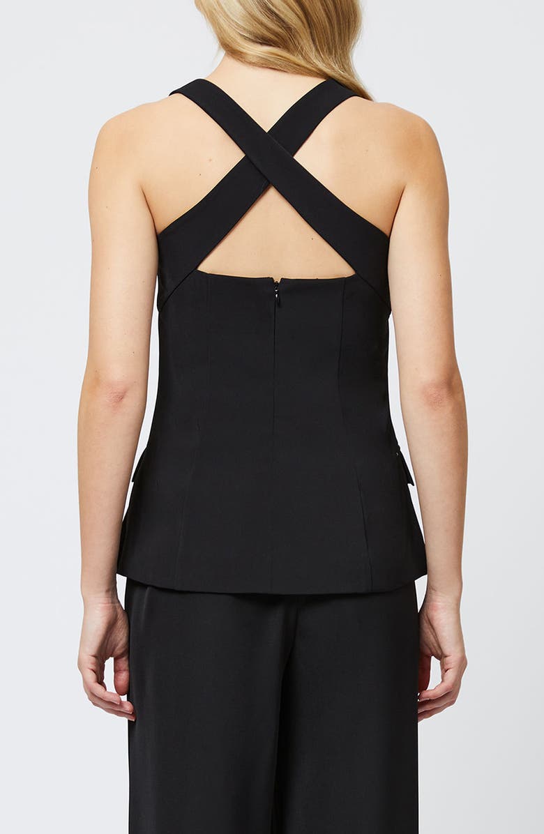 French Connection Harry Halter Neck Suiting Top, Alternate, color, Black