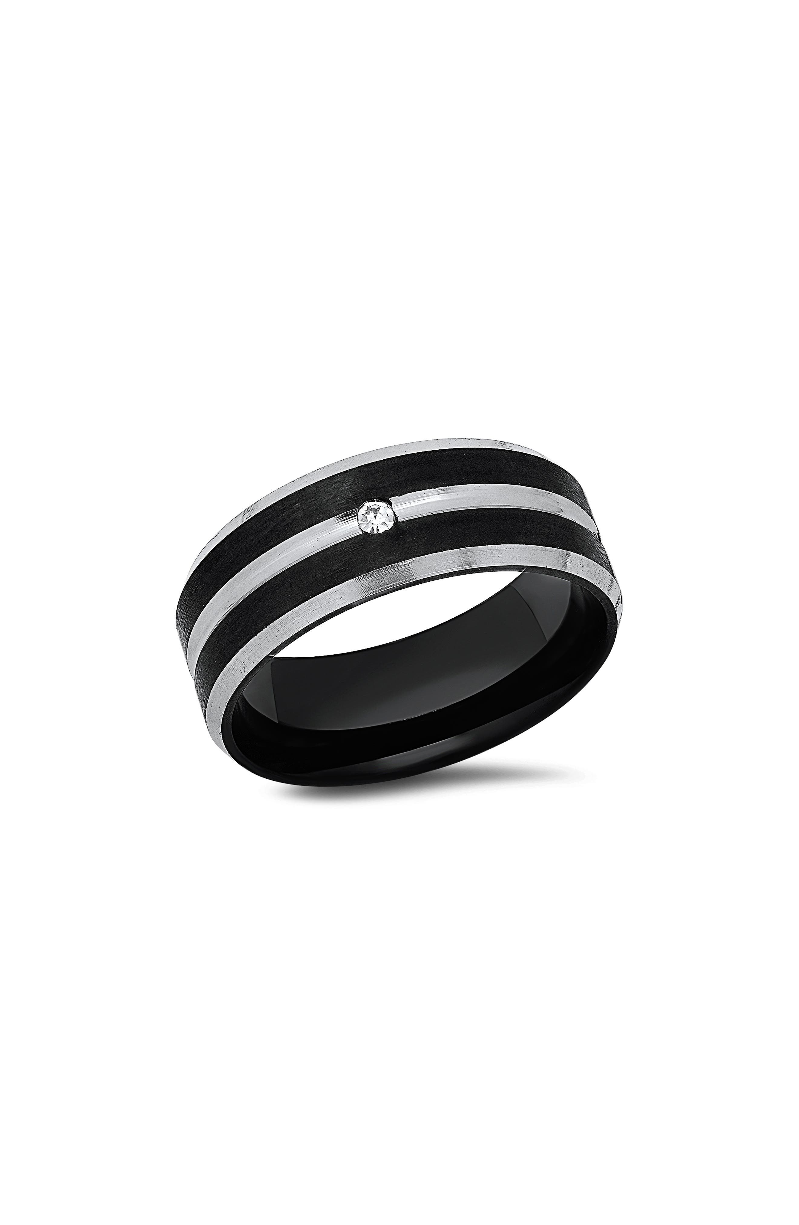 HMY JEWELRY Men's Two-Tone Stainless Steel Band Ring