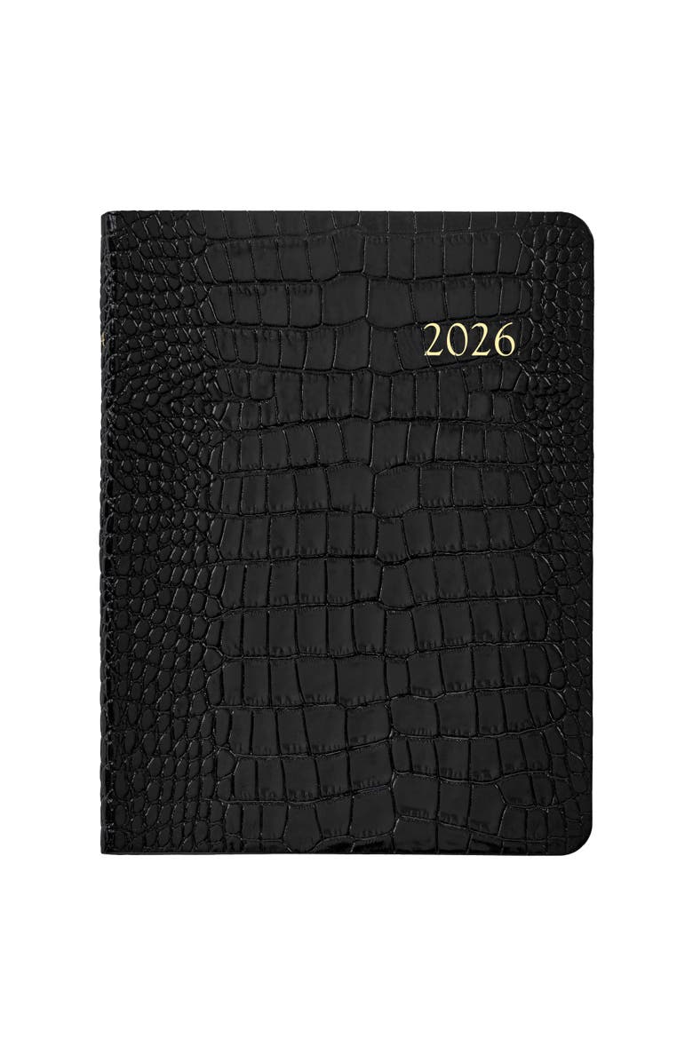 Graphic Image 2026 Leather Desk Diary, Alternate, color, Black Pattern
