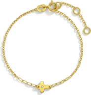 In Season Jewelry 14k Cross Paperclip Women's Bracelet