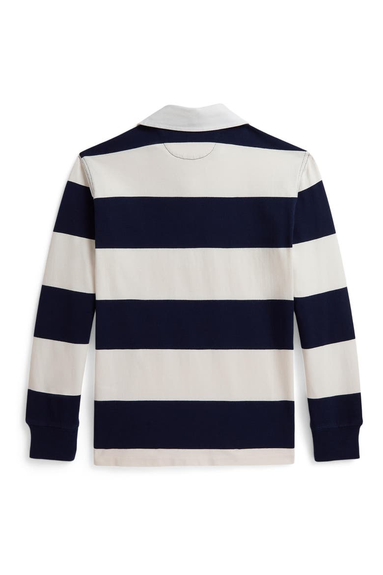 Kids' Stripe Rugby Shirt, Main, color, REFINED NAVY/ NEVIS