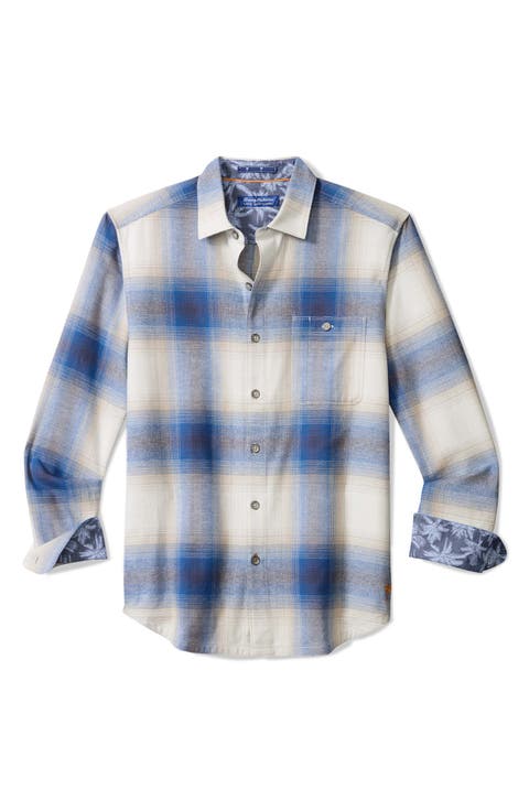 Canyon Beach Orcas Ombré Check Cotton Flannel Button-Up Shirt (Big & Tall)