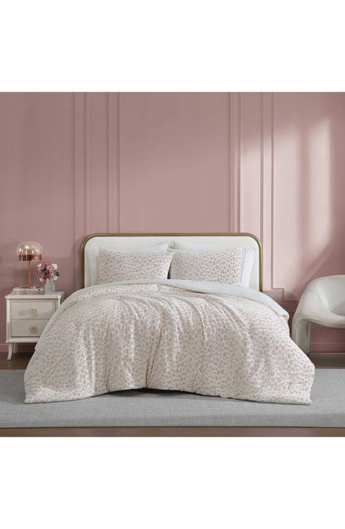 Betsey Johnson Leopard Print Burnout Velvet & Microfiber Comforter Set In Neutral