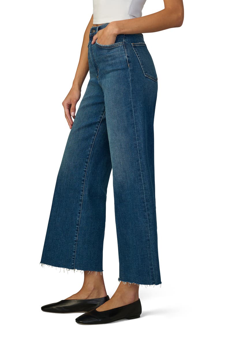 The Mia Raw Hem High Waist Ankle Wide Leg Jeans, Alternate, color, CANDOR
