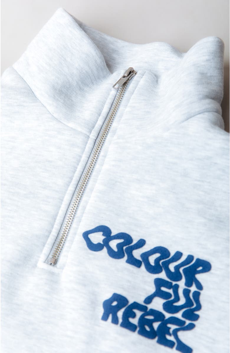 Colourful Rebel Uni Bold Logo Relaxed Zip Sweat, Alternate, color, Light Grey Melange