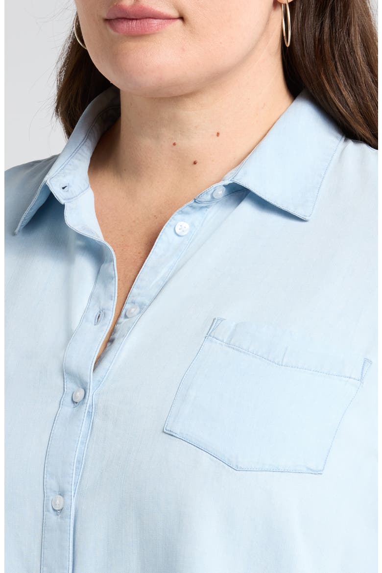 Chambray Button-Up Shirt, Alternate, color, LIGHT WASH