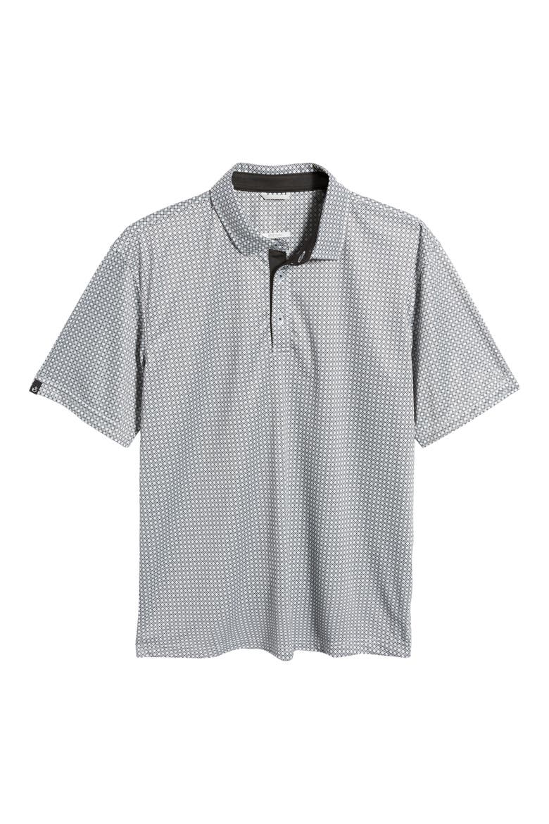 Tanner Geo Print Performance Golf Polo, Alternate, color, GLACIER-BLACK