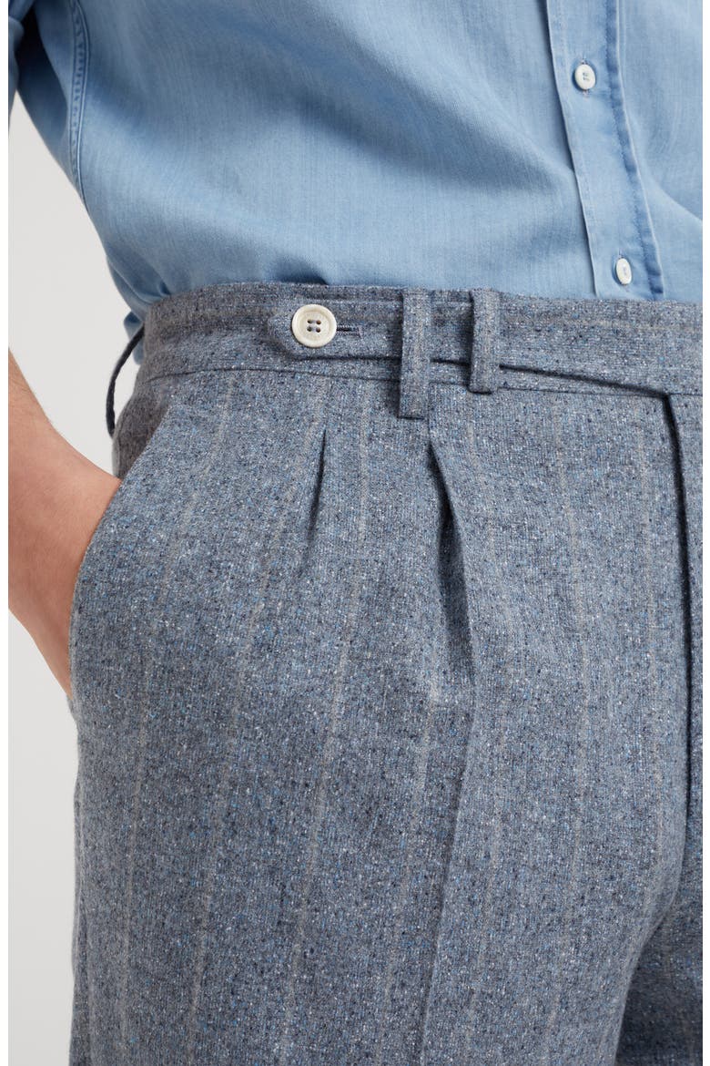 Leisure fit trousers with double pleats, Alternate, color, Azure