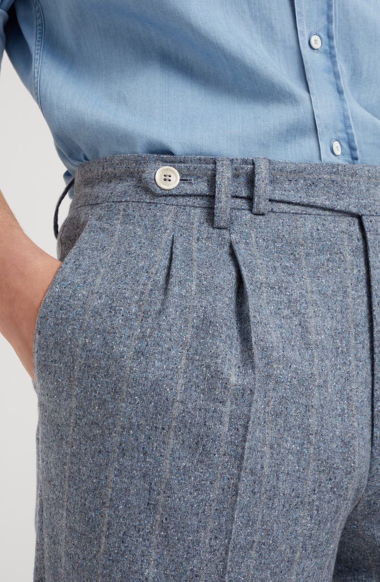 Brunello Cucinelli Leisure fit trousers with double pleats, Alternate, color, 