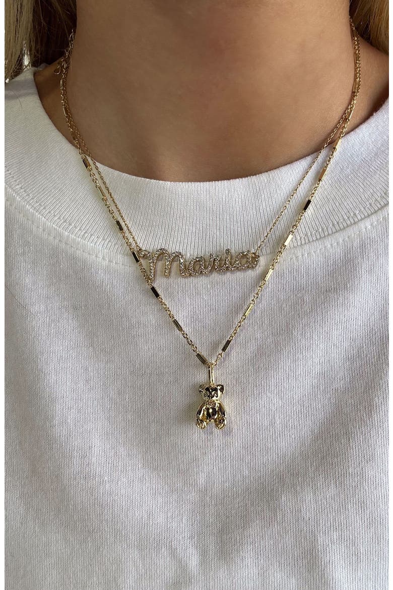 Teddy Bear Charm, Alternate, color, GOLD