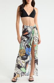 Elan Print Sarong Maxi Skirt