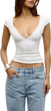 Bayse Marianna Plunge Neck Top