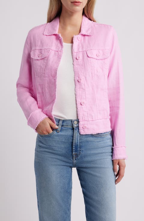 Two Palms Linen Raw Edge Jacket