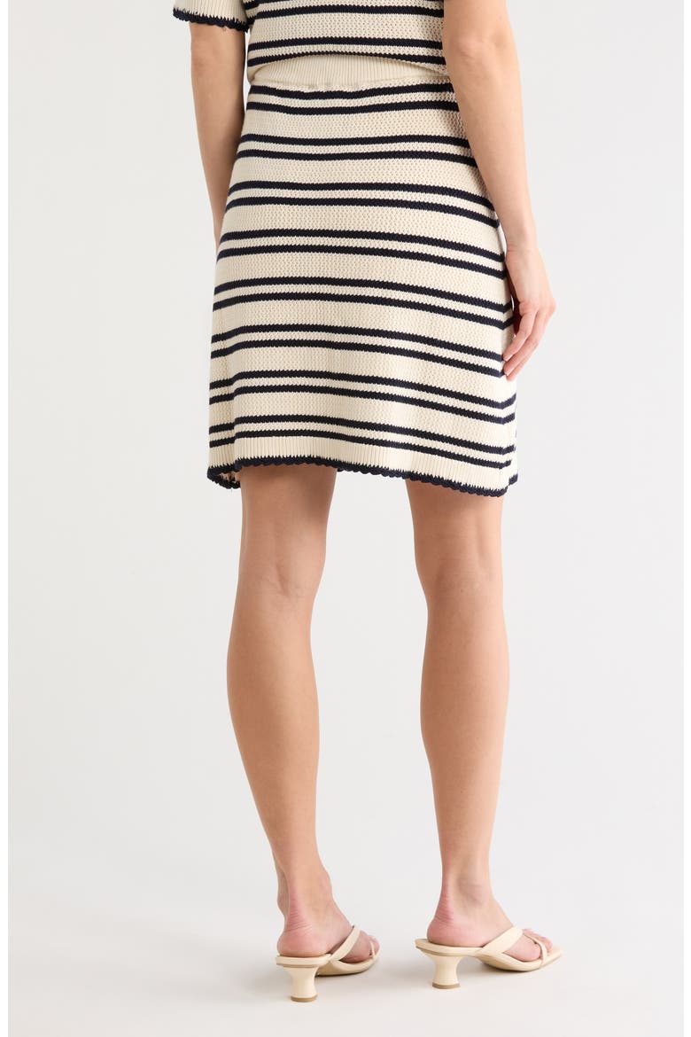 Striped Crochet Pencil Skirt, Alternate, color, CREAM/ NAVY