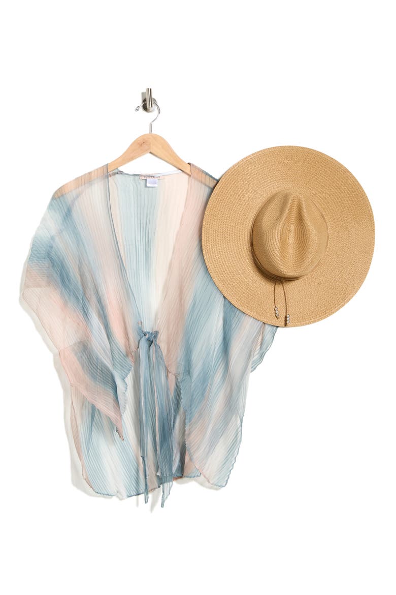 Ombré High-Low Topper & Hat Set, Alternate, color, NEUTRAL