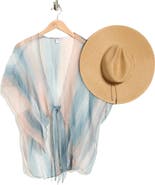 Vince Camuto Ombré High-Low Topper & Hat Set