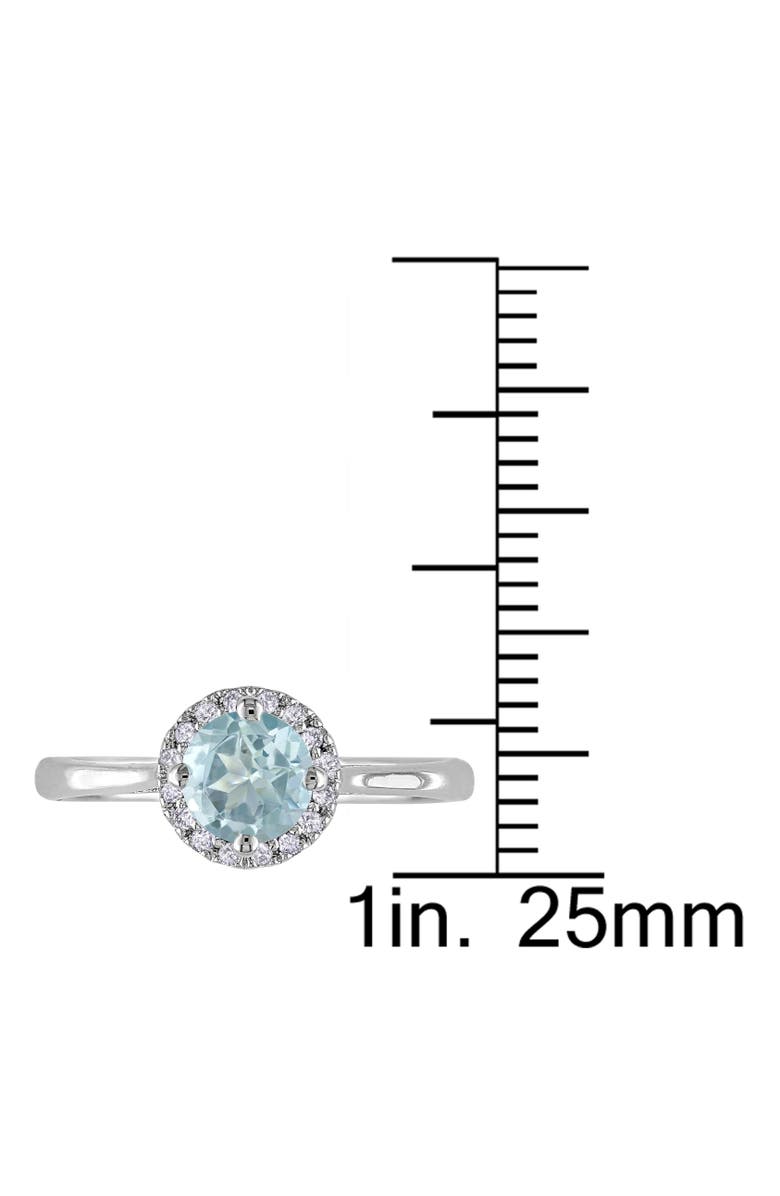 Julianna B. Gemstone & Diamond Halo Ring, Alternate, color, Aquamarine