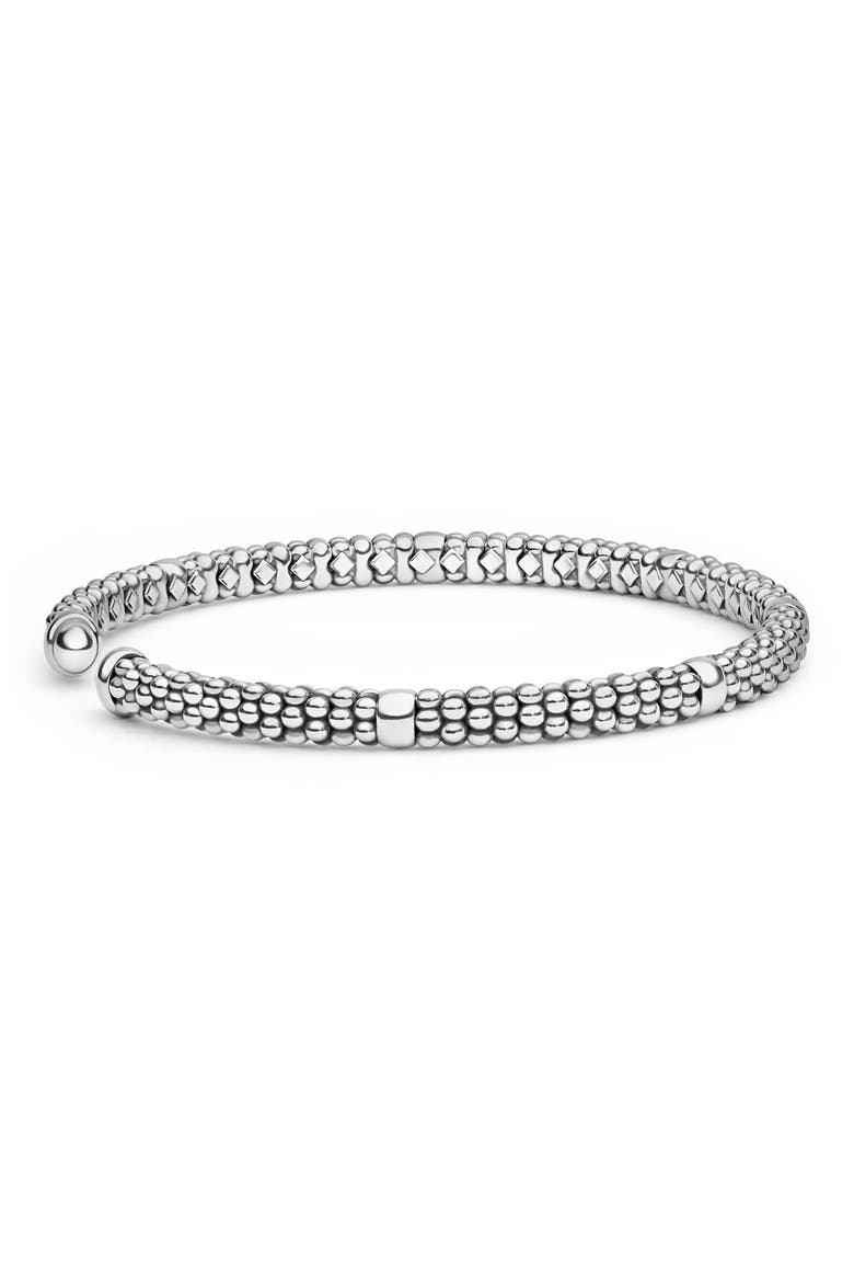 Silver Caviar Beaded Mini Versa Torque Bracelet, Alternate, color, SILVER