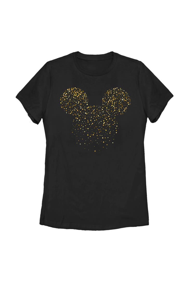 Women's Mickey & Friends Confetti Mickey Mouse Logo  Graphic T-Shirt, Main, color, Black
