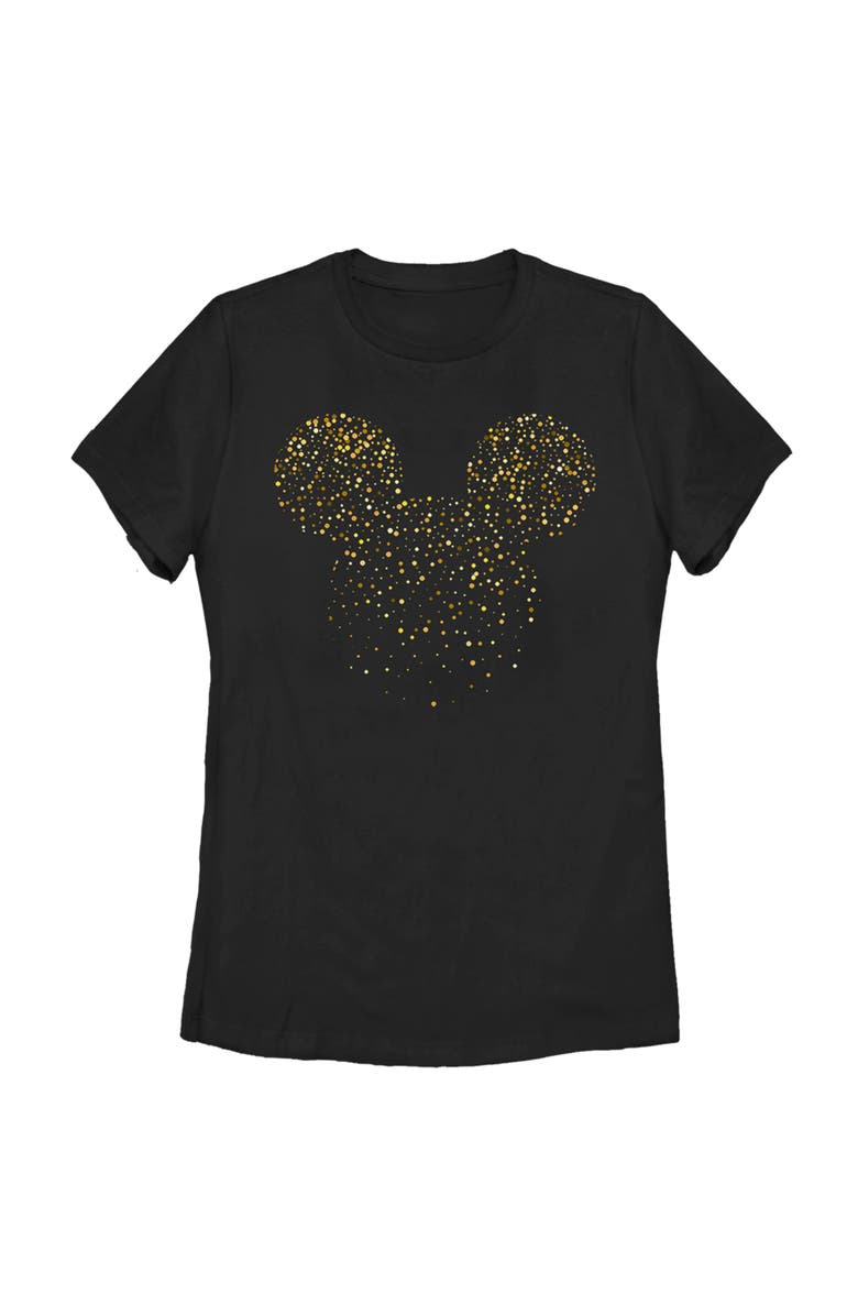 Mickey & Friends Women's Mickey & Friends Confetti Mickey Mouse Logo  Graphic T-Shirt, Main, color, Black