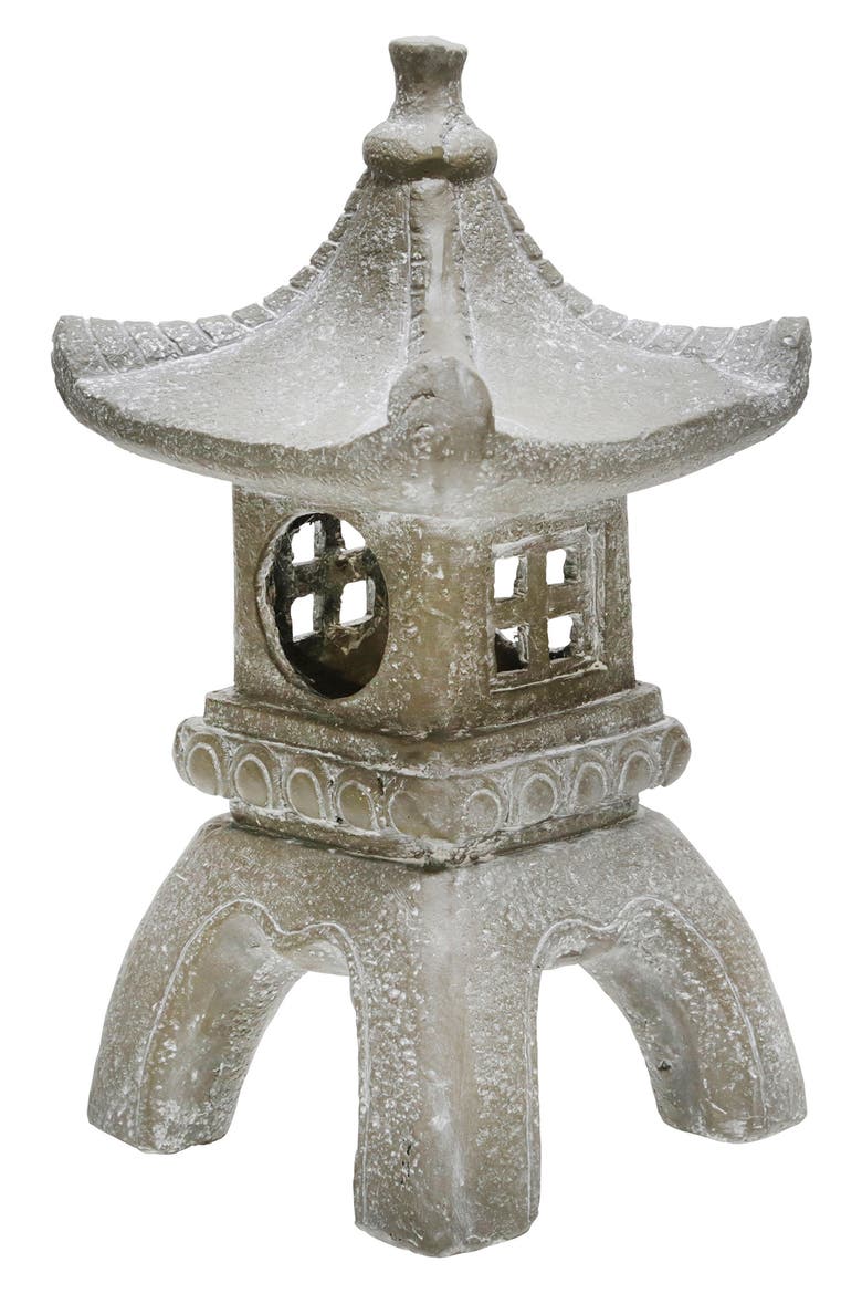 SAGEBROOK Gray Polyresin 16" Temple Lighthouse Decor, Alternate, color, GRAY