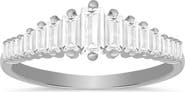 Queen Jewels Sterling Silver CZ Baguette Cut Deco Ring