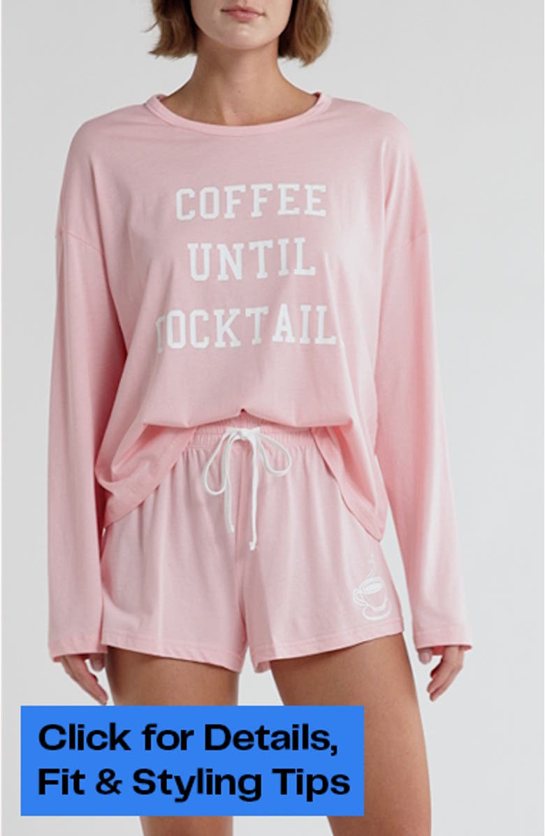 Long Sleeve Graphic T-Shirt & Shorts Pajamas, sales video thumbnail