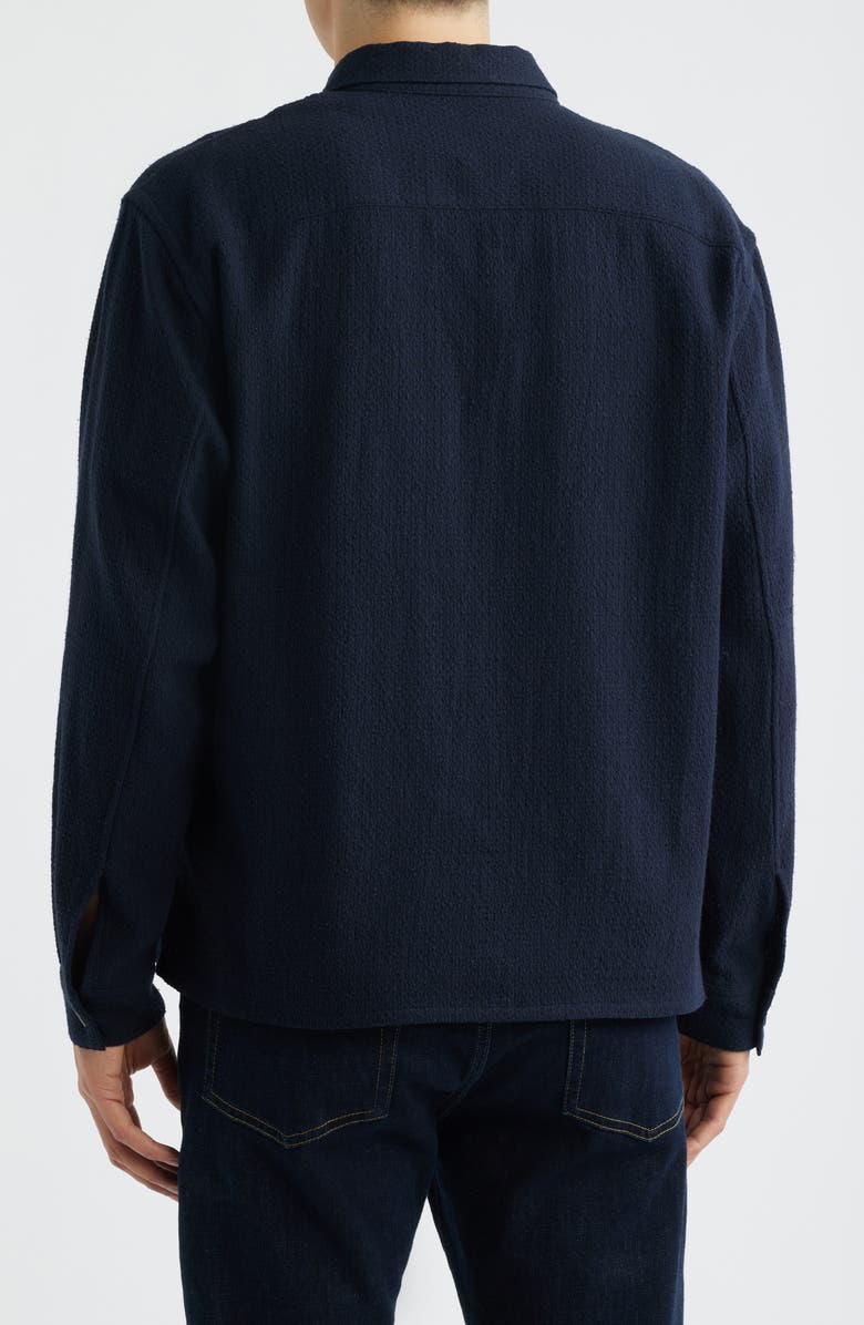 FRAME Open Weave Cotton Blend Button-Up Shirt, Alternate, color, Dark Navy