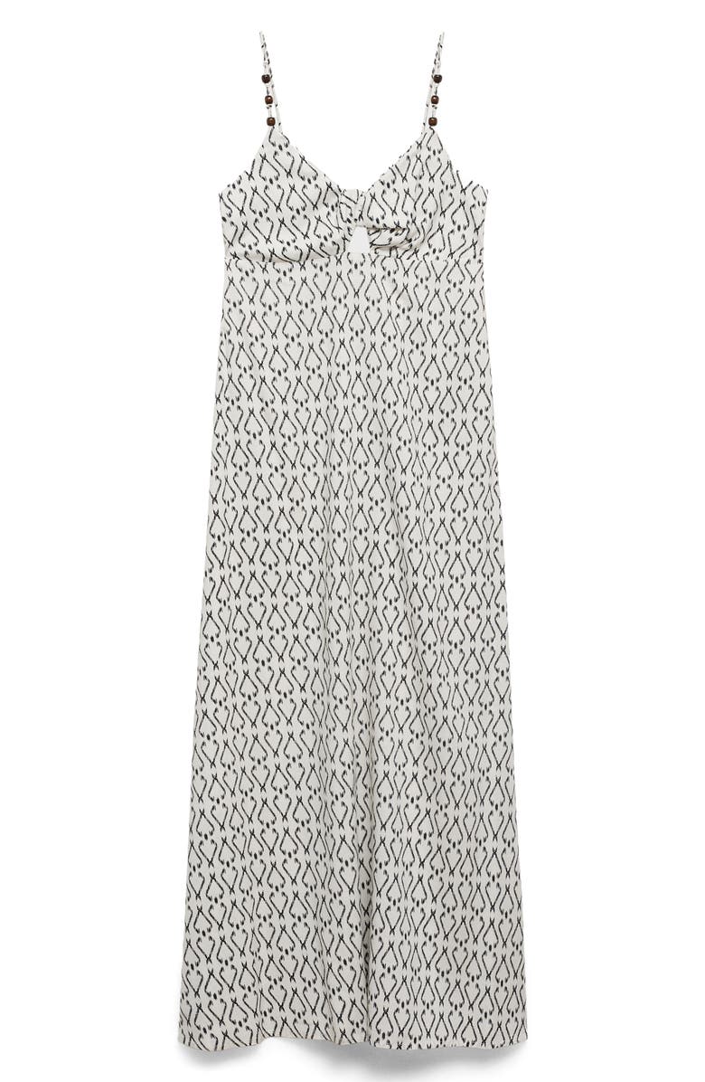 MANGO TEEN Print Maxi Babydoll Dress, Main, color, Off White