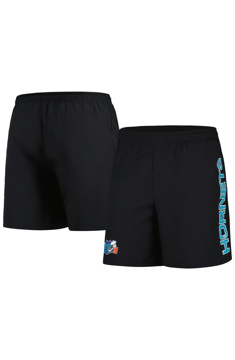 Mitchell & Ness Men's Mitchell & Ness Black Charlotte Hornets Hardwood Classics 1989-2002 Throwback Logo Heritage Shorts, Main, color, 