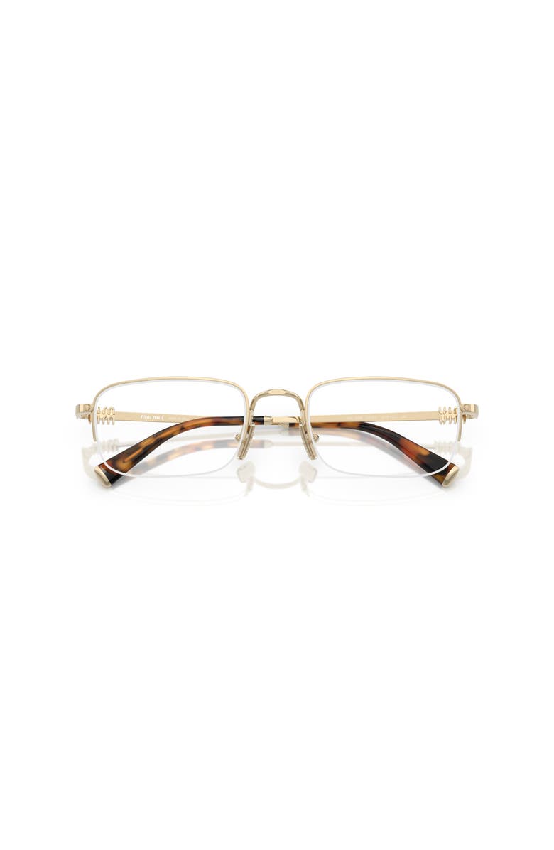 Miu Miu 53mm Rectangle optical glasses, Alternate, color, Gold