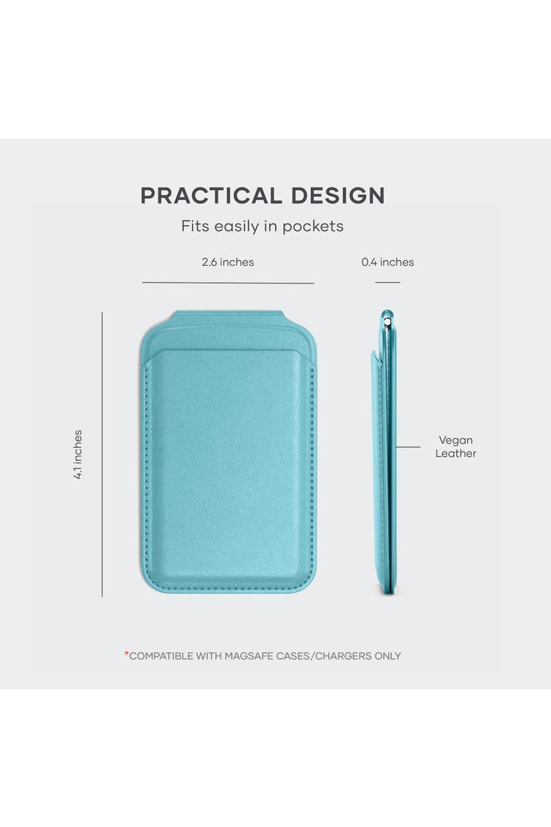 Vegan Leather Magnetic Wallet Stand, Alternate, color, Light Blue