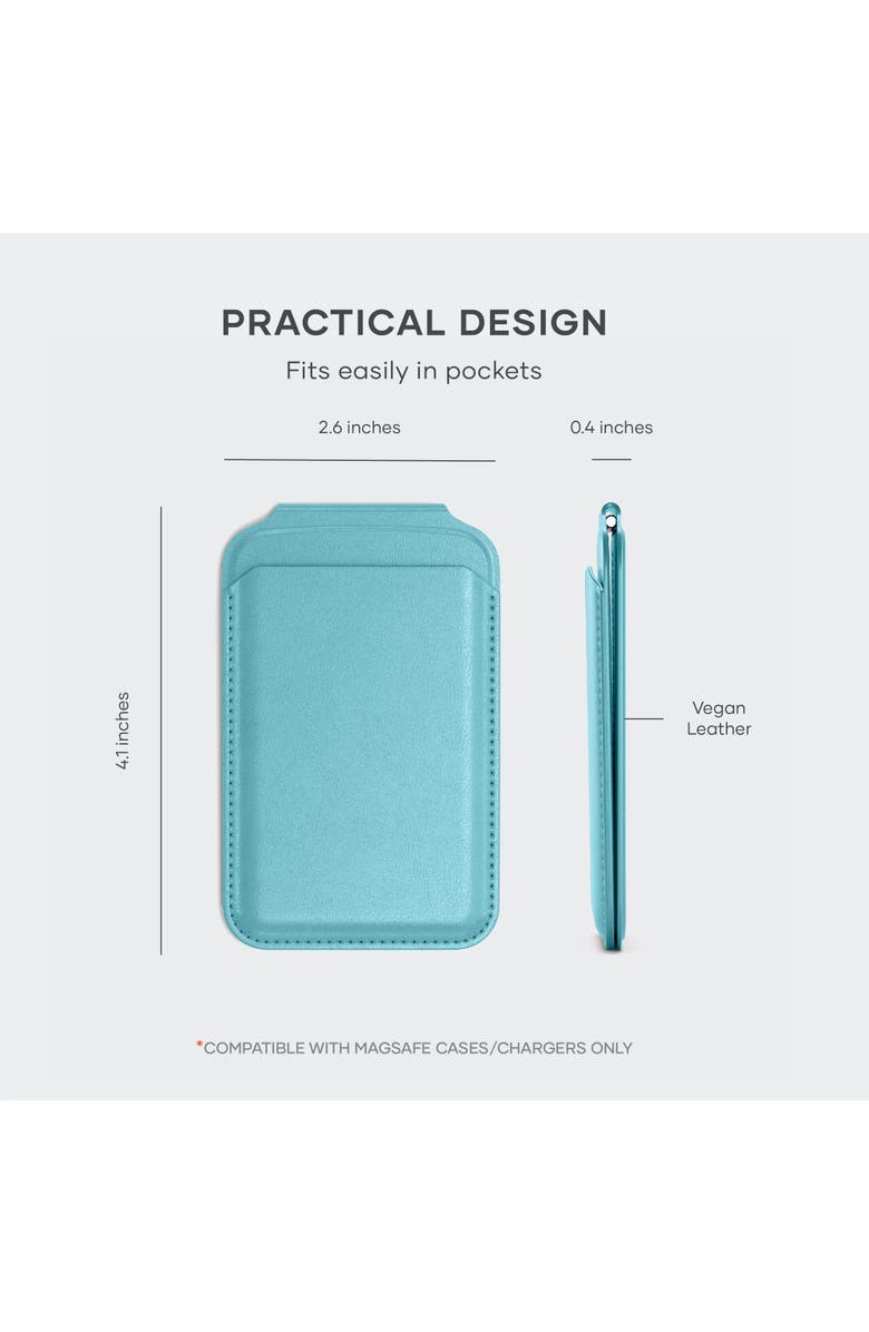Satechi Vegan-Leather Magnetic Wallet Stand, Alternate, color, Light Blue