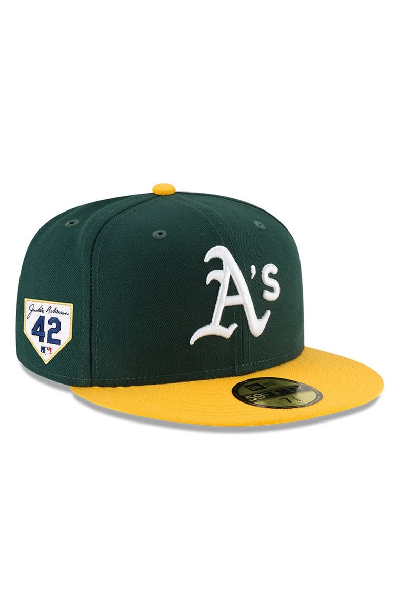 New Era Men's New Era Green Oakland Athletics 2024 Jackie Robinson Day 59FIFTY Fitted Hat, Alternate, color, 
