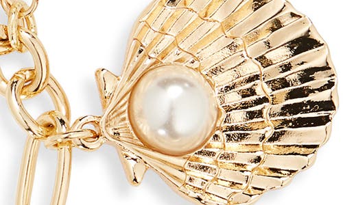 Baublebar Linda Shell Charm Bracelet In Gold