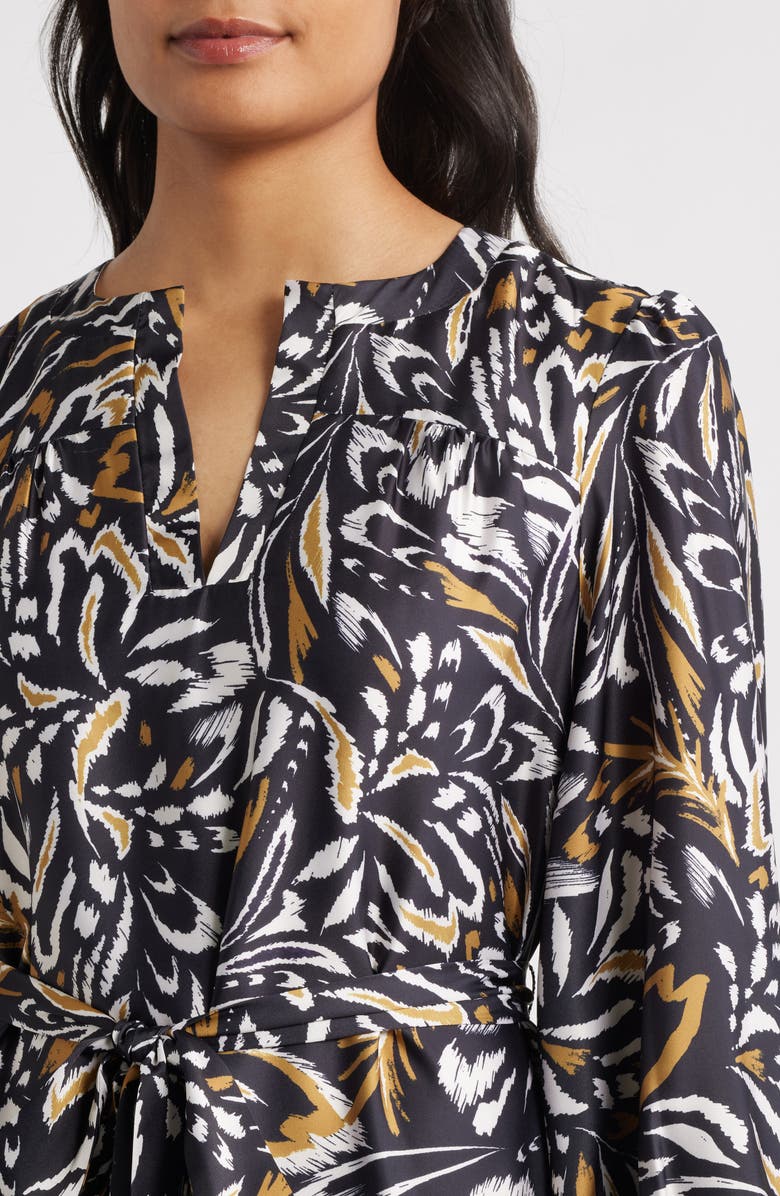 Julia Jordan Floral Long Sleeve Dress, Alternate, color, Black Multi