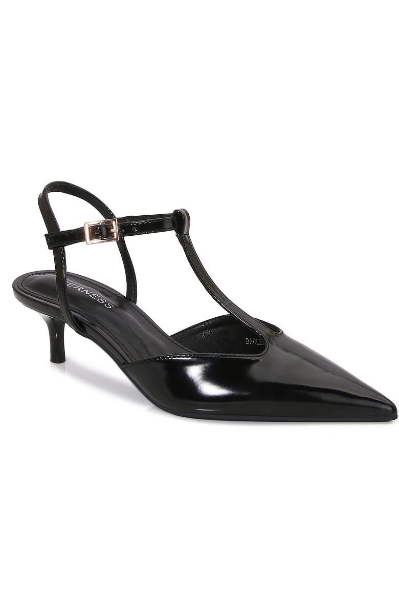 BERNESS T-Strap Kitten Heel Pump, Main, color, Black
