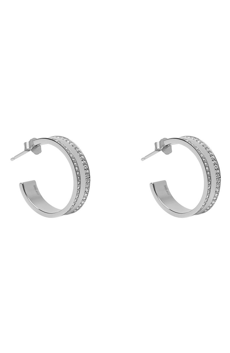 Argento Vivo Sterling Silver Double Stripe Huggie Hoop Earrings, Main, color,