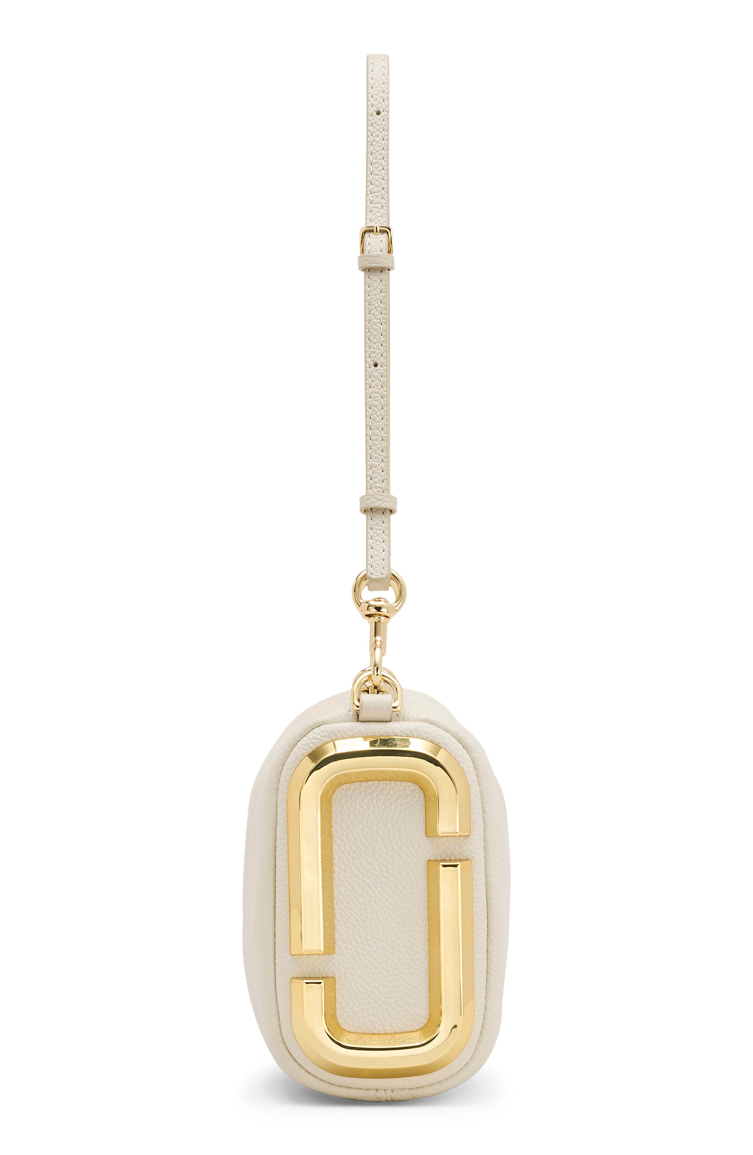 Marc Jacobs The Snapshot Leather Shoulder Bag, Alternate, color, Cloud White