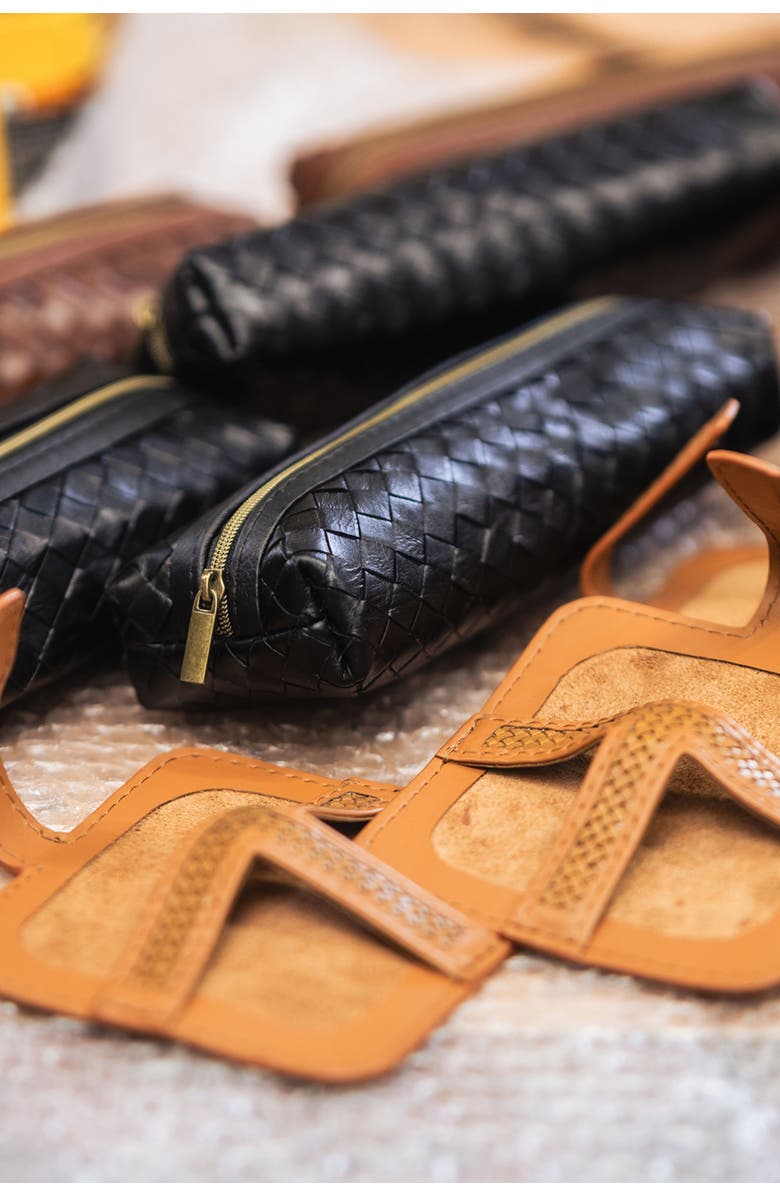 Deux Mains Woven Pencil Case, Alternate, color, Black