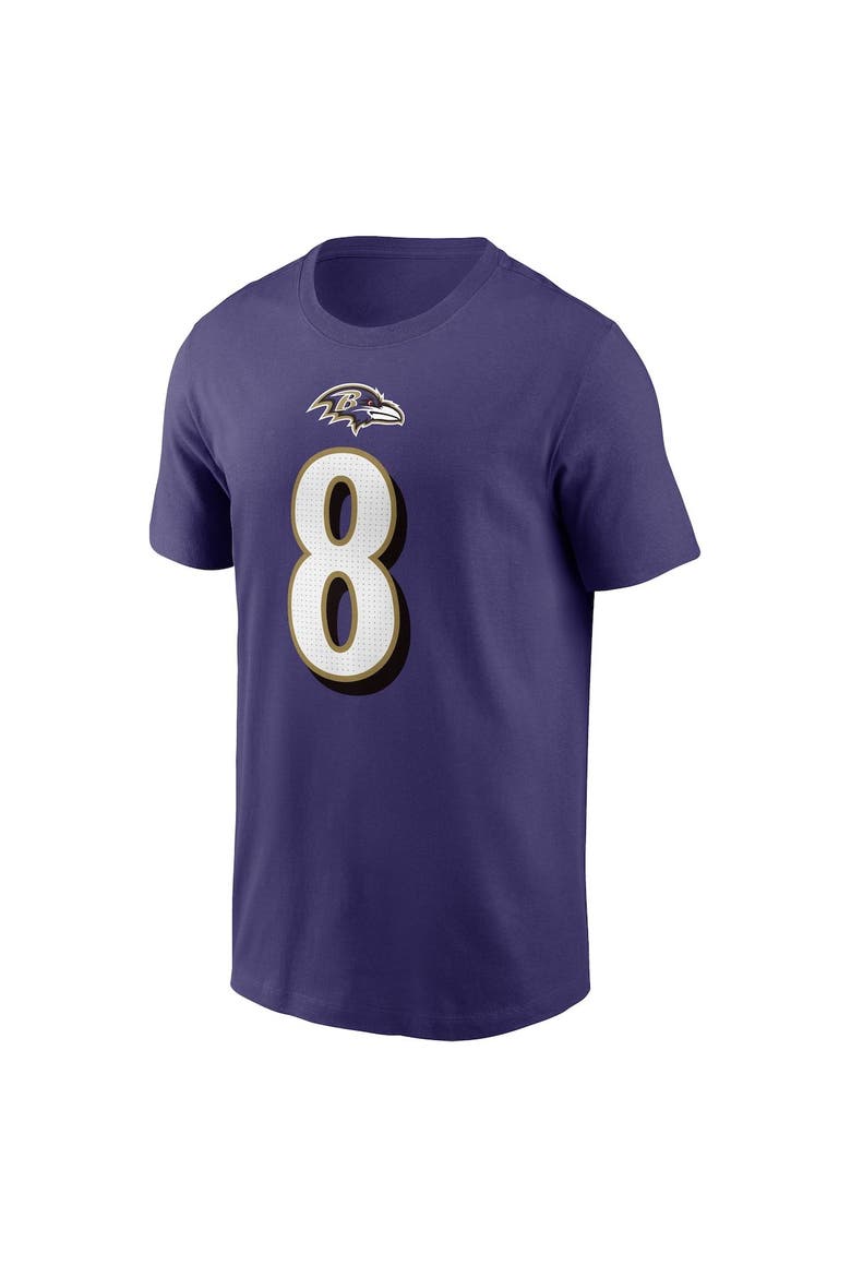 Men's Nike Lamar Jackson Purple Baltimore Ravens Player Name & Number T-Shirt, Alternate, color, Purple