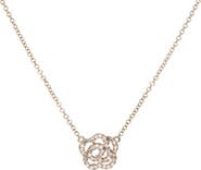 EF Collection Diamond Rose Pendant Necklace