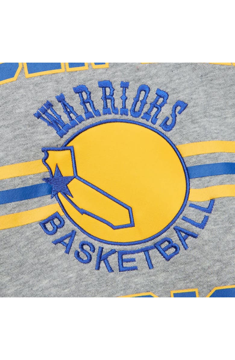 Mitchell & Ness Men's Mitchell & Ness Heather Gray Golden State Warriors Hardwood Classics All Over 4.0 Pullover Sweatshirt, Alternate, color, Heather Gray