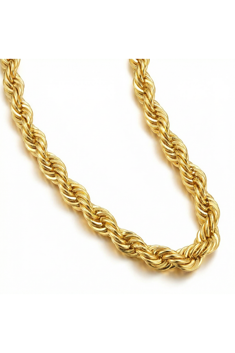 Yellow 14KT Gold Filled Men's 4.2mm Rope Chain Necklace, Alternate, color, 14k Yellow Gold