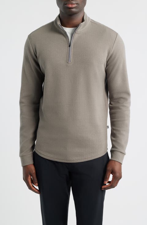 Luke Cotton Blend Performance Quarter Zip Pullover
