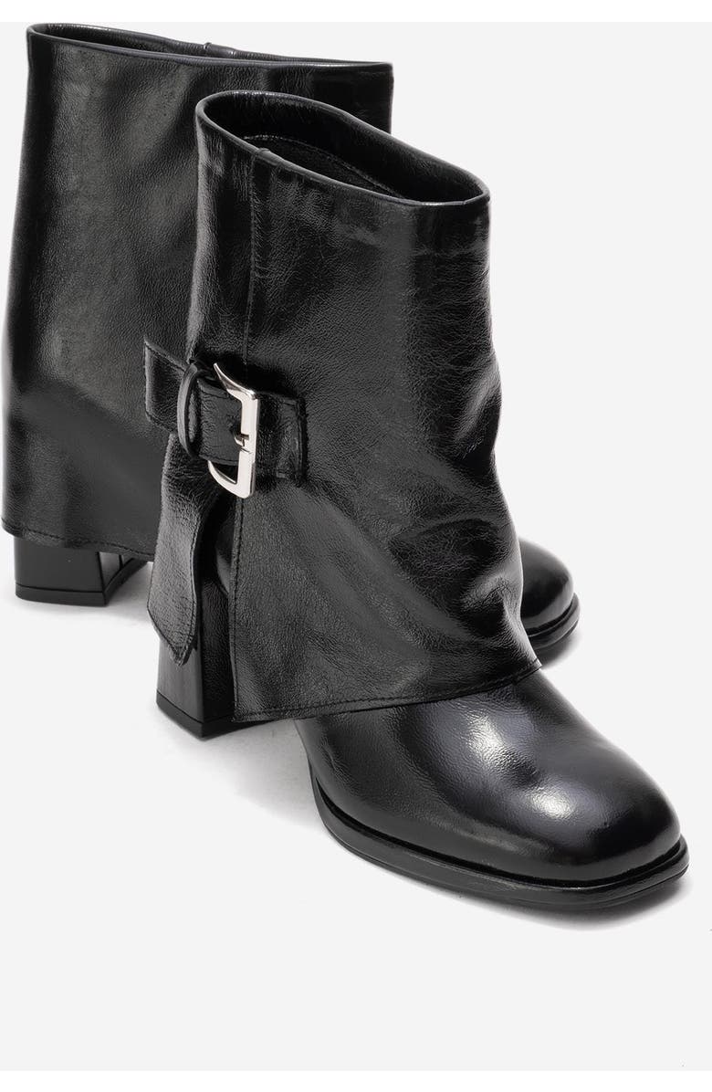 Forever & Always Shoes Lore Leather Block Heel Boot, Alternate, color, Black Patent