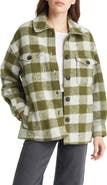 AllSaints Fenix Check Wool Blend Shirt Jacket