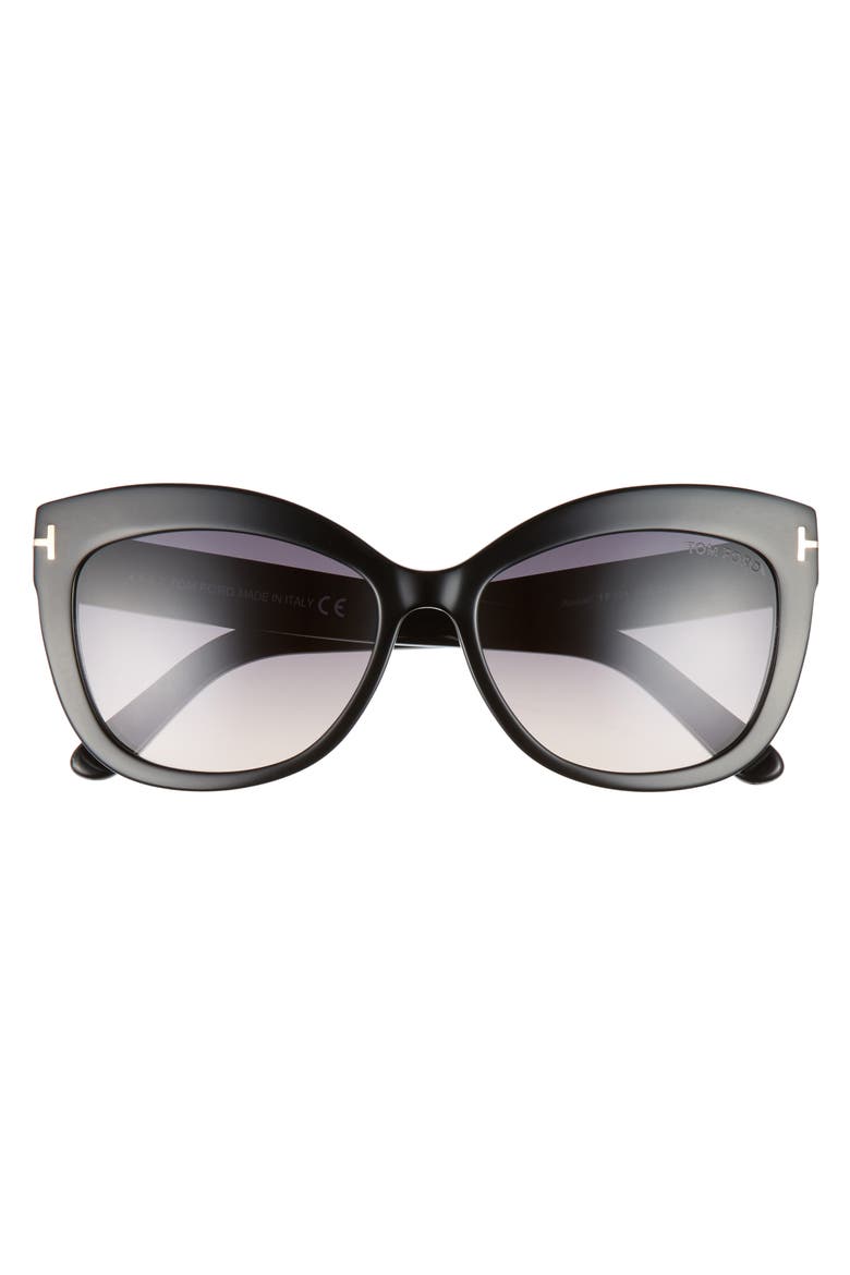 Alistair 56mm Gradient Sunglasses, Alternate, color, SHINY BLACK / GRADIENT SMOKE