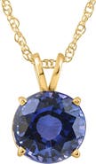 Bliss Diamond 3.50Ct Round Blue Sapphire Solitaire Pendant 14k Gold Necklace Lab Grown 9MM