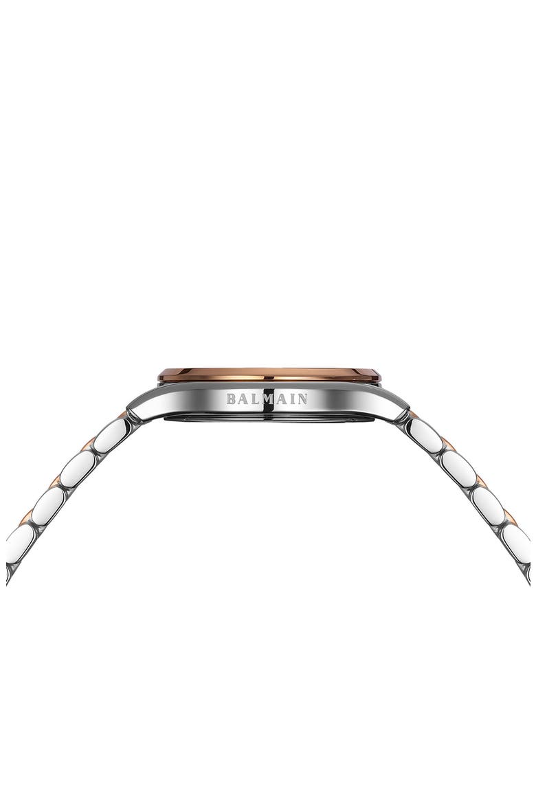 Beleganza Diamond & Mother-of-Pearl Bracelet Watch, 27.5mm, Alternate, color, BICOLOR STAINLESS STEEL AND R